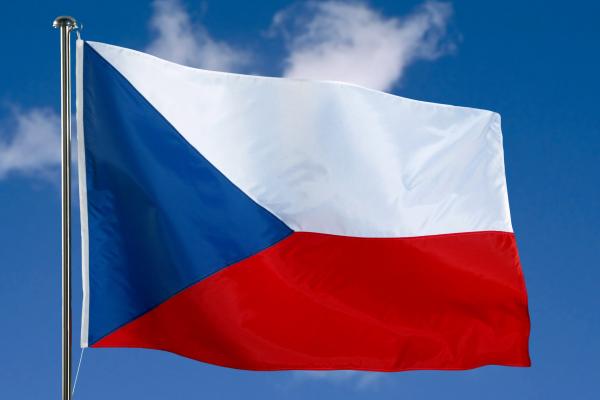 Flag of Czechia with sky