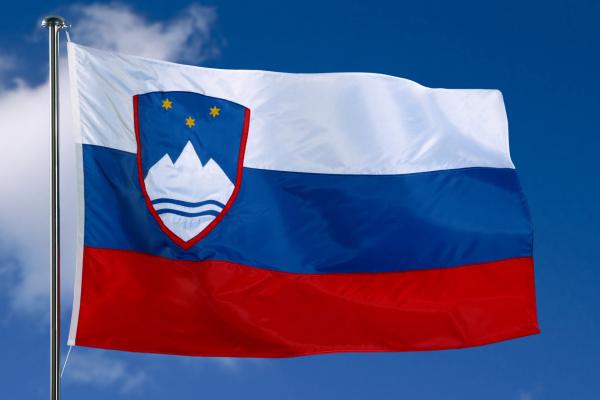 Flag of Poland with sky